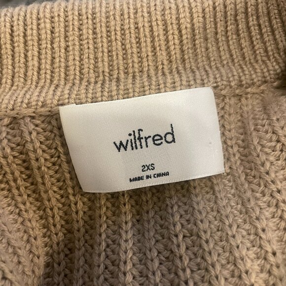 Aritzia Wilfred Nextdoor Merino Wool Cardigan Sweater Size XXS in Brown - Picture 7 of 10